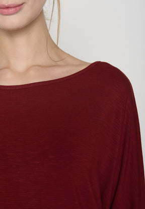 Rot:  Gemütliches Longsleeve aus Viskose (LENZING™ ECOVERO™) Mix für Damen [19223]