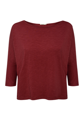 Rot:  Gemütliches Longsleeve aus Viskose (LENZING™ ECOVERO™) Mix für Damen [19224]