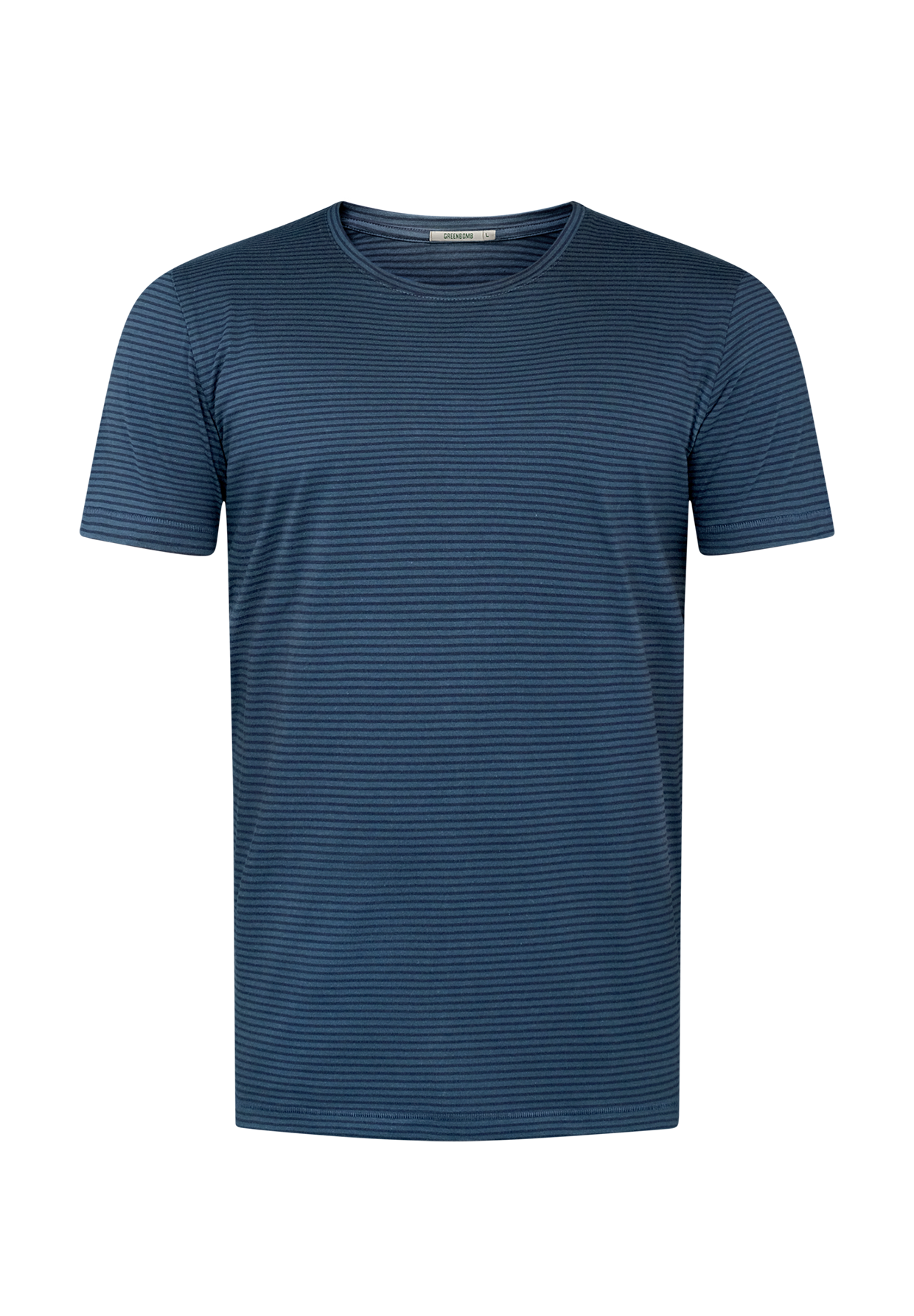 Deep Blue Stripes: Sportliches T-Shirt aus Bio-Baumwolle für Herren [19230]
