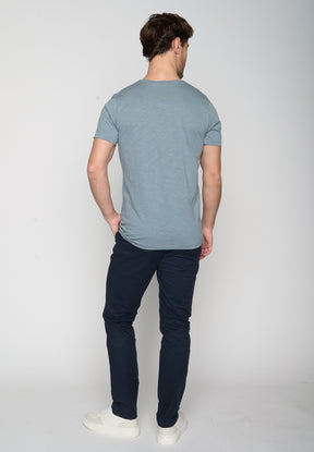 Blau:  Lässiges T-Shirt aus Bio-Baumwolle für Herren [19240]