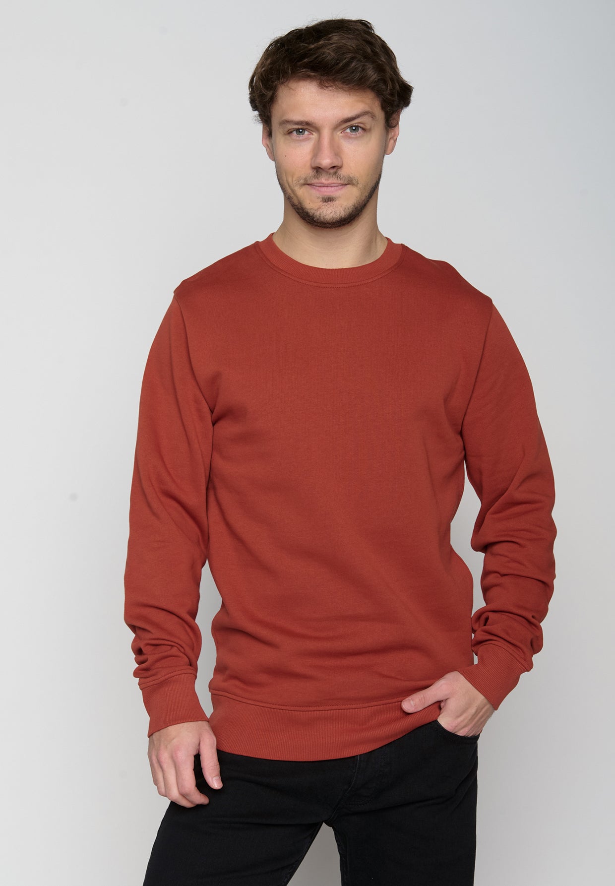 Grau:  Gemütliches Sweatshirt aus Bio-Baumwolle für Herren [19279]