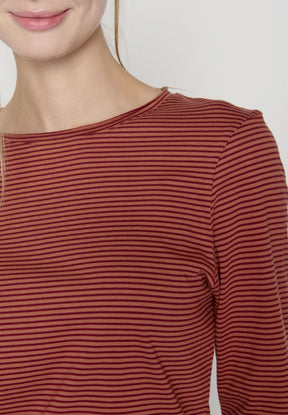 Berry Stripes: Sportliches Longsleeve aus Bio-Baumwolle für Damen [19290]
