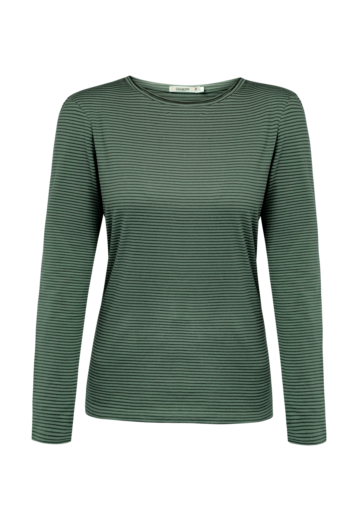 Forest Stripes: Sportliches Longsleeve aus Bio-Baumwolle für Damen [19297]