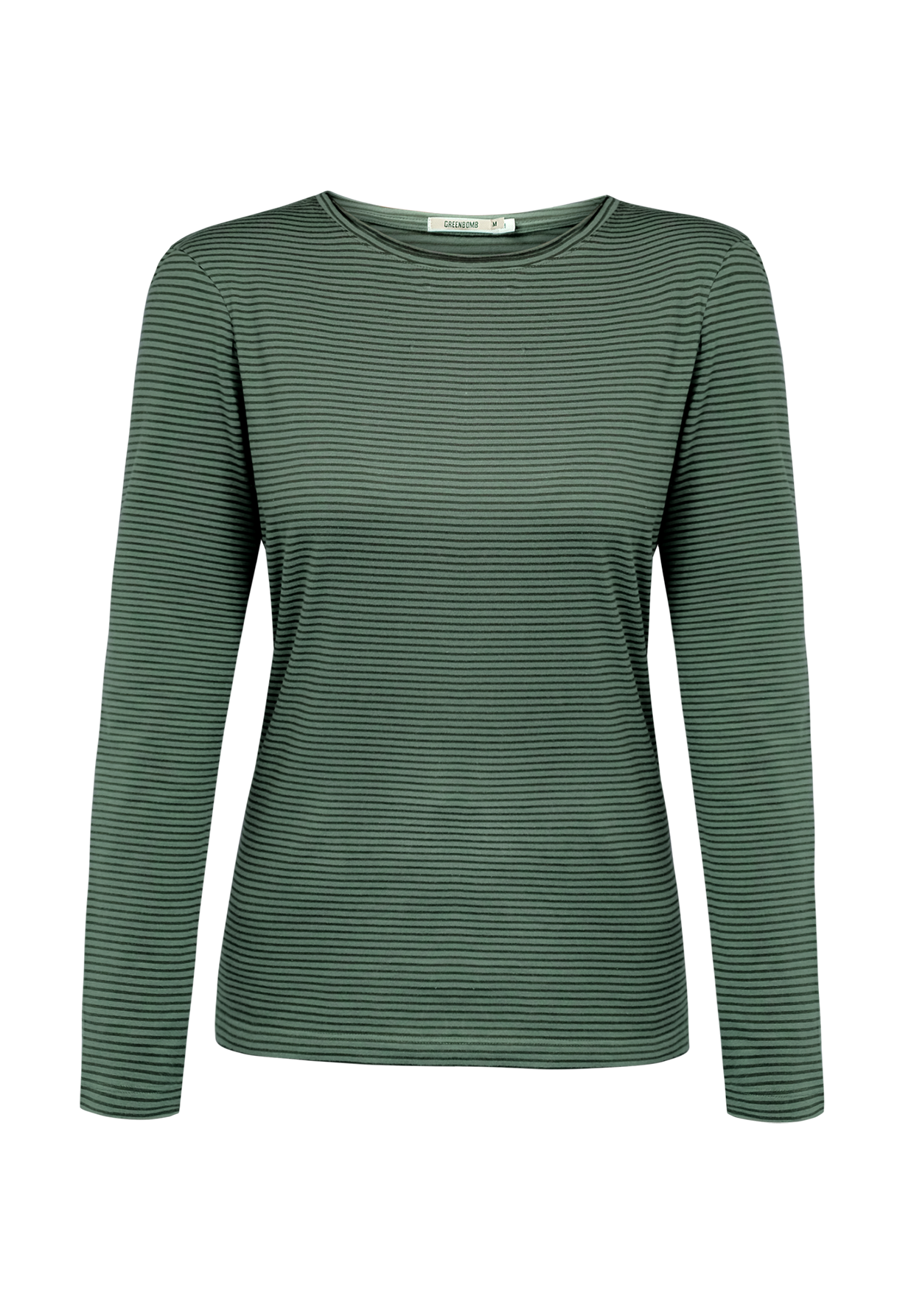 Forest Stripes: Sportliches Longsleeve aus Bio-Baumwolle für Damen [19297]