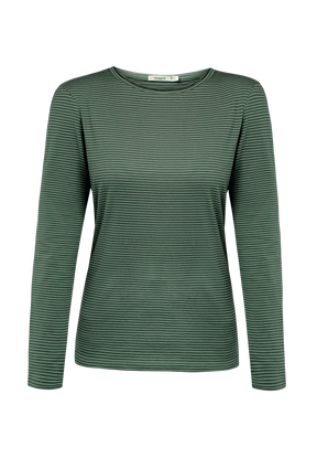 Forest Stripes: Sportliches Longsleeve aus Bio-Baumwolle für Damen [19297]