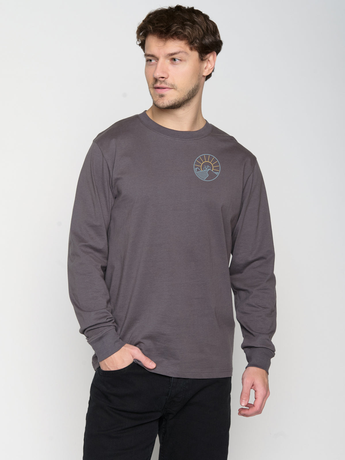 Grau:  Elegantes Longsleeve für Herren [24684]