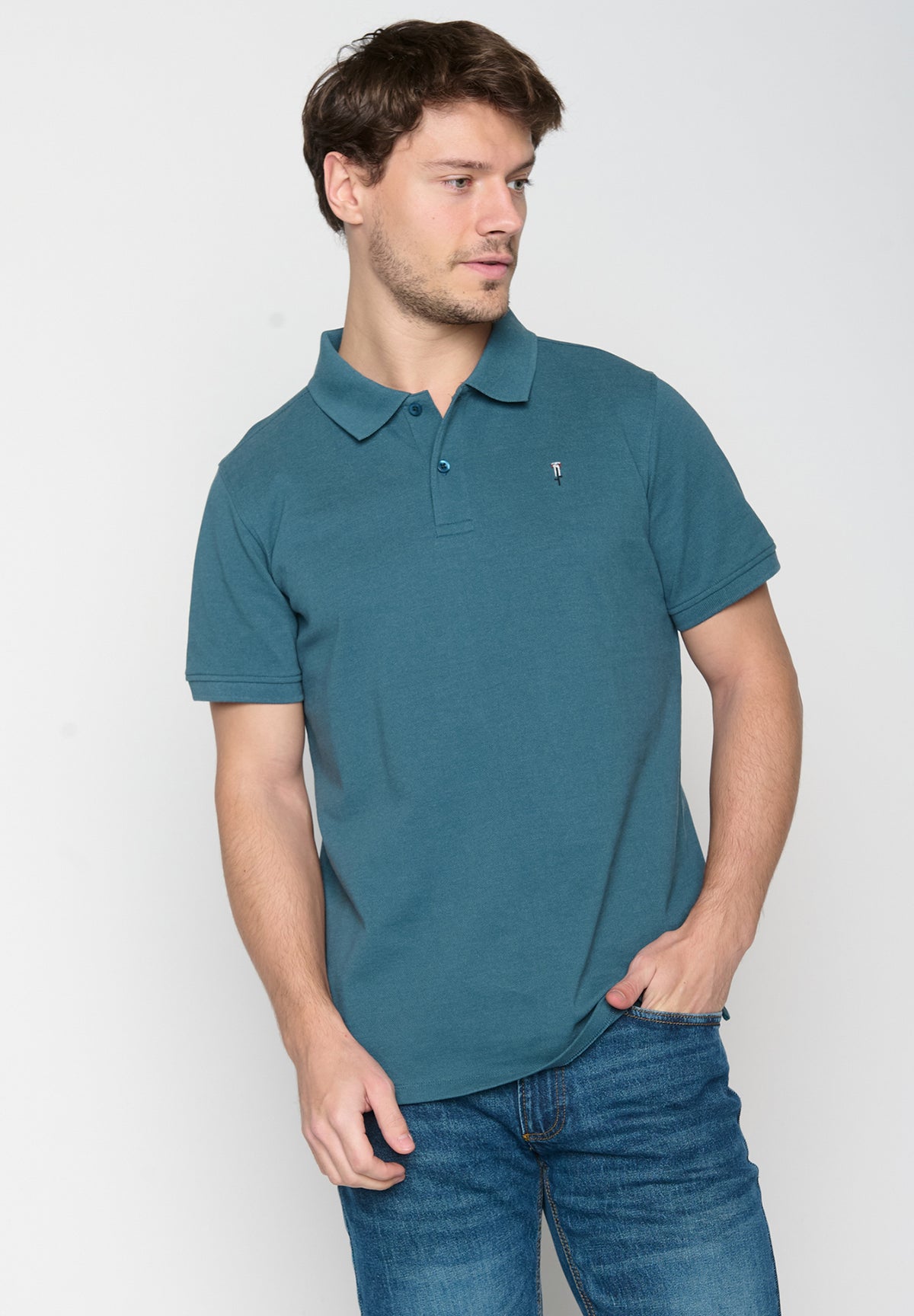 Blau:  Sportliches Polo aus Baumwoll-Mix für Herren [19309]