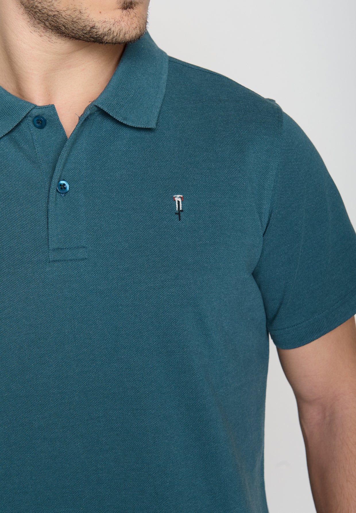 Blau:  Sportliches Polo aus Baumwoll-Mix für Herren [19313]