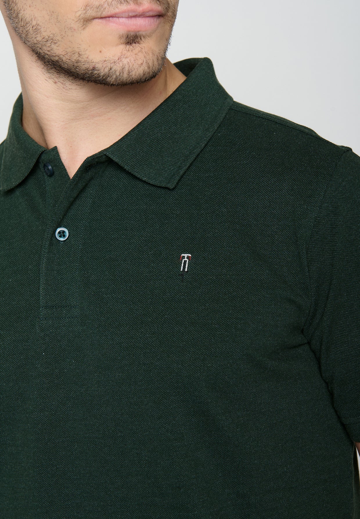 Dark Forest: Sportliches Polo aus Baumwoll-Mix für Herren [19318]