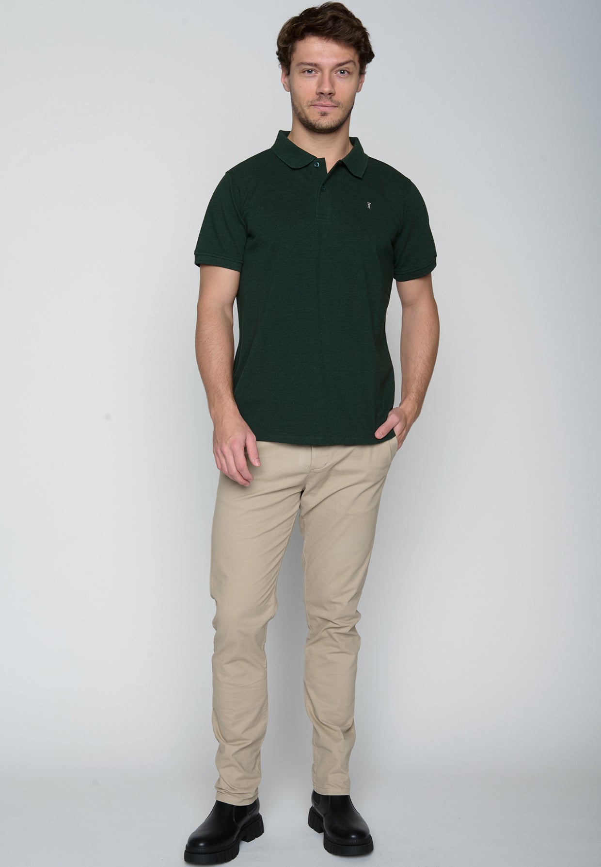 Dark Forest: Sportliches Polo aus Baumwoll-Mix für Herren [19319]