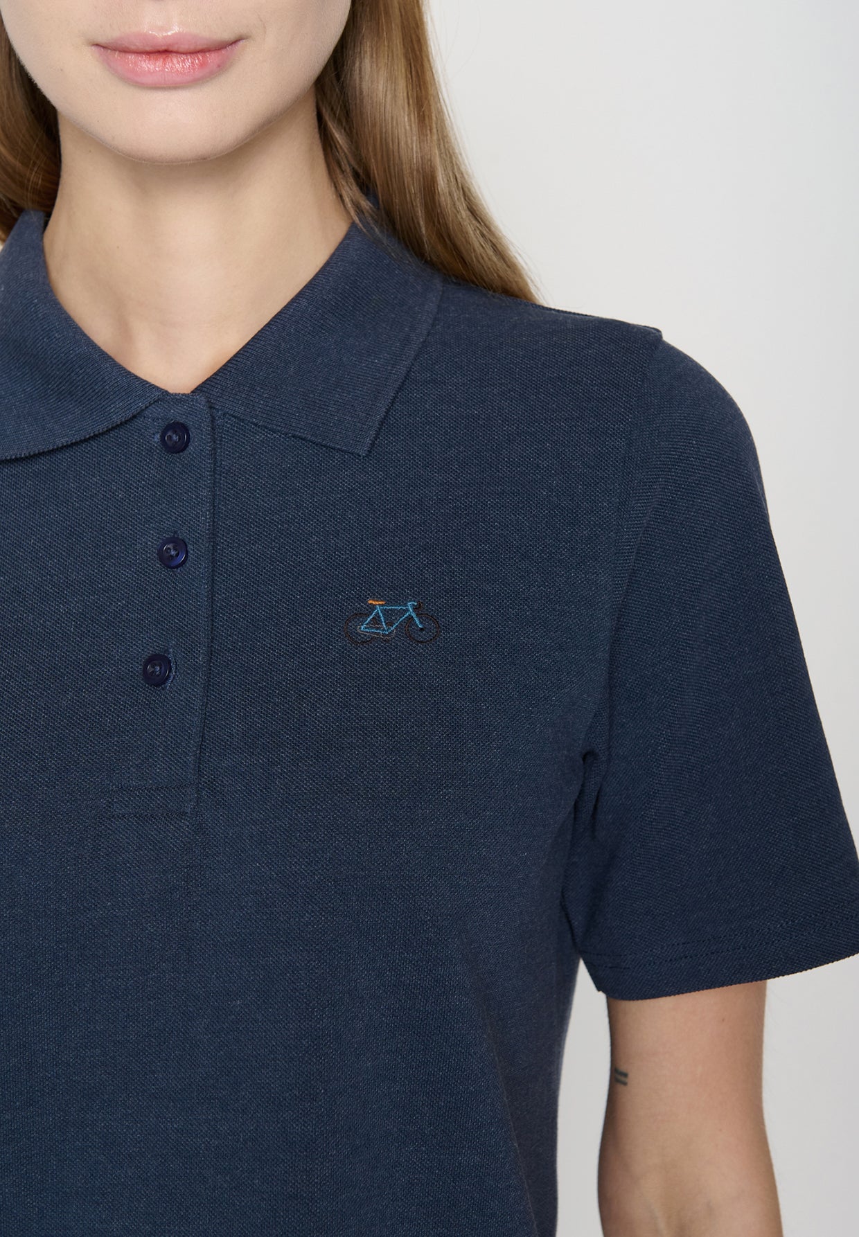 Blau:  Sportliches Polo aus Baumwoll-Mix für Damen [19329]