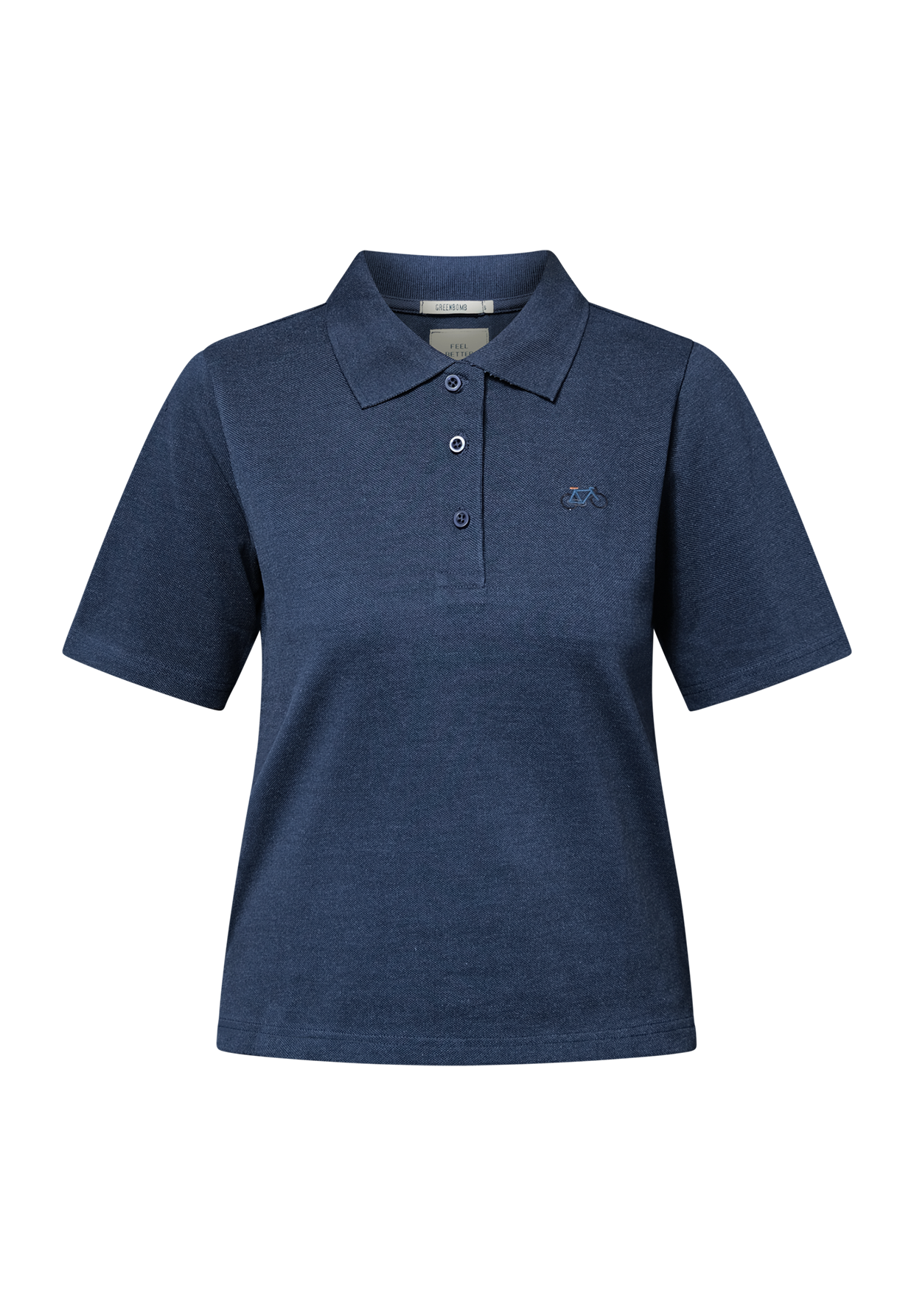 Navy: Sportliches Polo aus Baumwoll-Mix für Damen [19330]