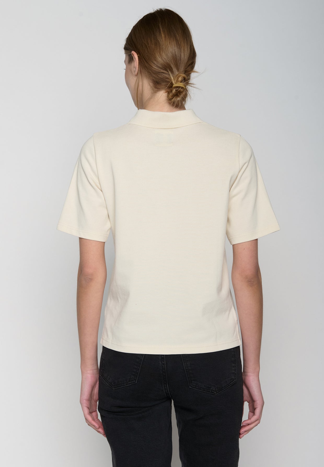 Off White: Sportliches Polo aus Baumwoll-Mix für Damen [19333]