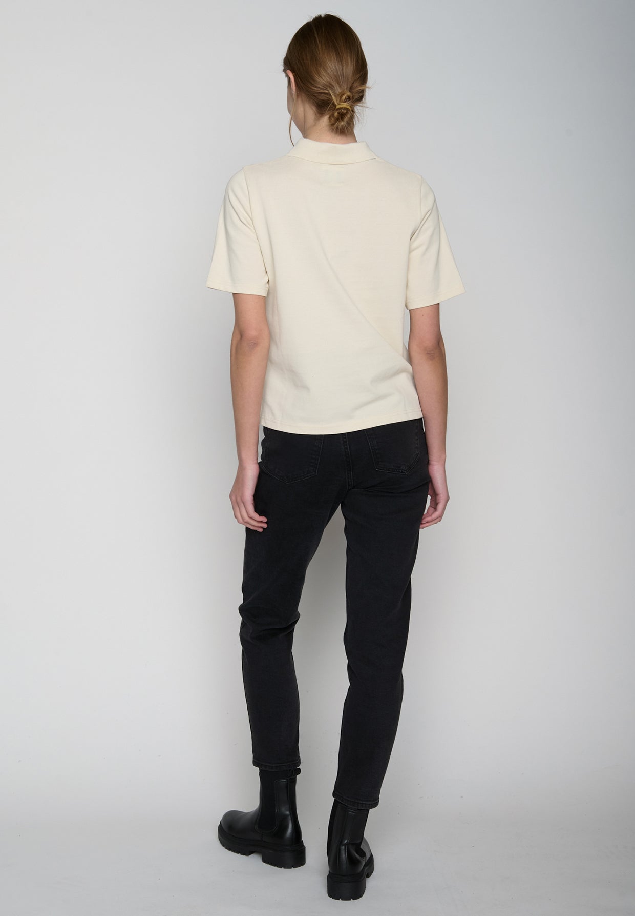 Off White: Sportliches Polo aus Baumwoll-Mix für Damen [19334]