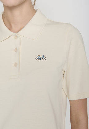 Off White: Sportliches Polo aus Baumwoll-Mix für Damen [19335]