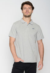 Heather Grey: Sportliches Polo aus Baumwoll-Mix für Herren [19337]