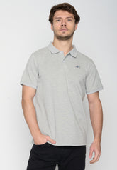 Heather Grey: Sportliches Polo aus Baumwoll-Mix für Herren [19337]