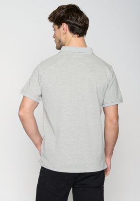 Heather Grey: Sportliches Polo aus Baumwoll-Mix für Herren [19339]