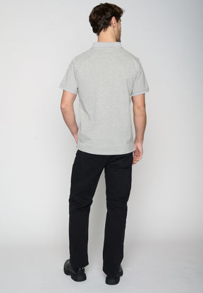 Heather Grey: Sportliches Polo aus Baumwoll-Mix für Herren [19340]