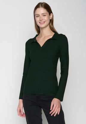 Dark Forest: Elegantes Longsleeve aus LENZING™ Tencel für Damen [19349]