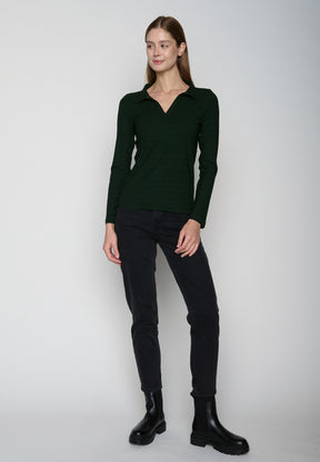 Grün:  Elegantes Longsleeve aus LENZING™ Tencel für Damen [19350]