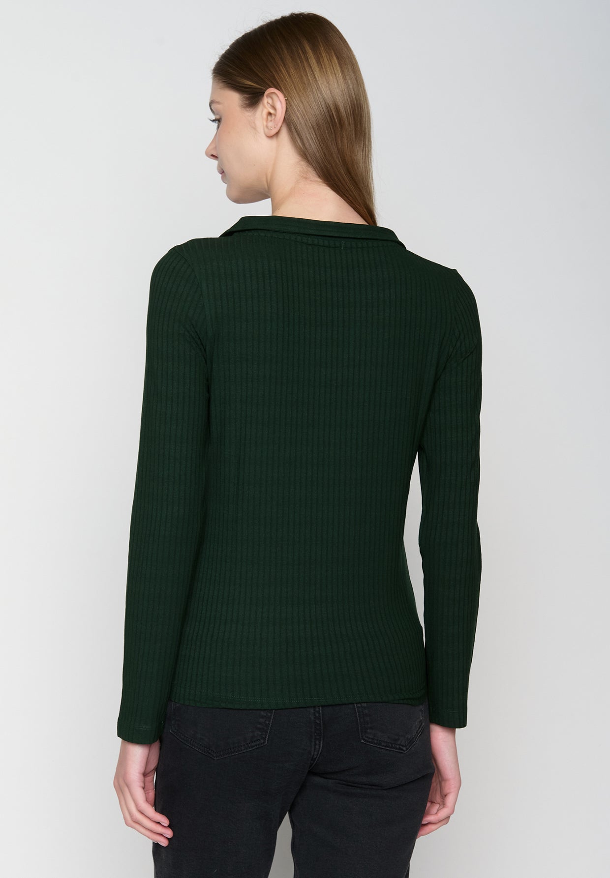 Grün:  Elegantes Longsleeve aus LENZING™ Tencel für Damen [19351]
