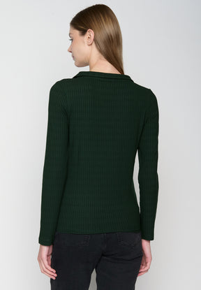 Grün:  Elegantes Longsleeve aus LENZING™ Tencel für Damen [19351]