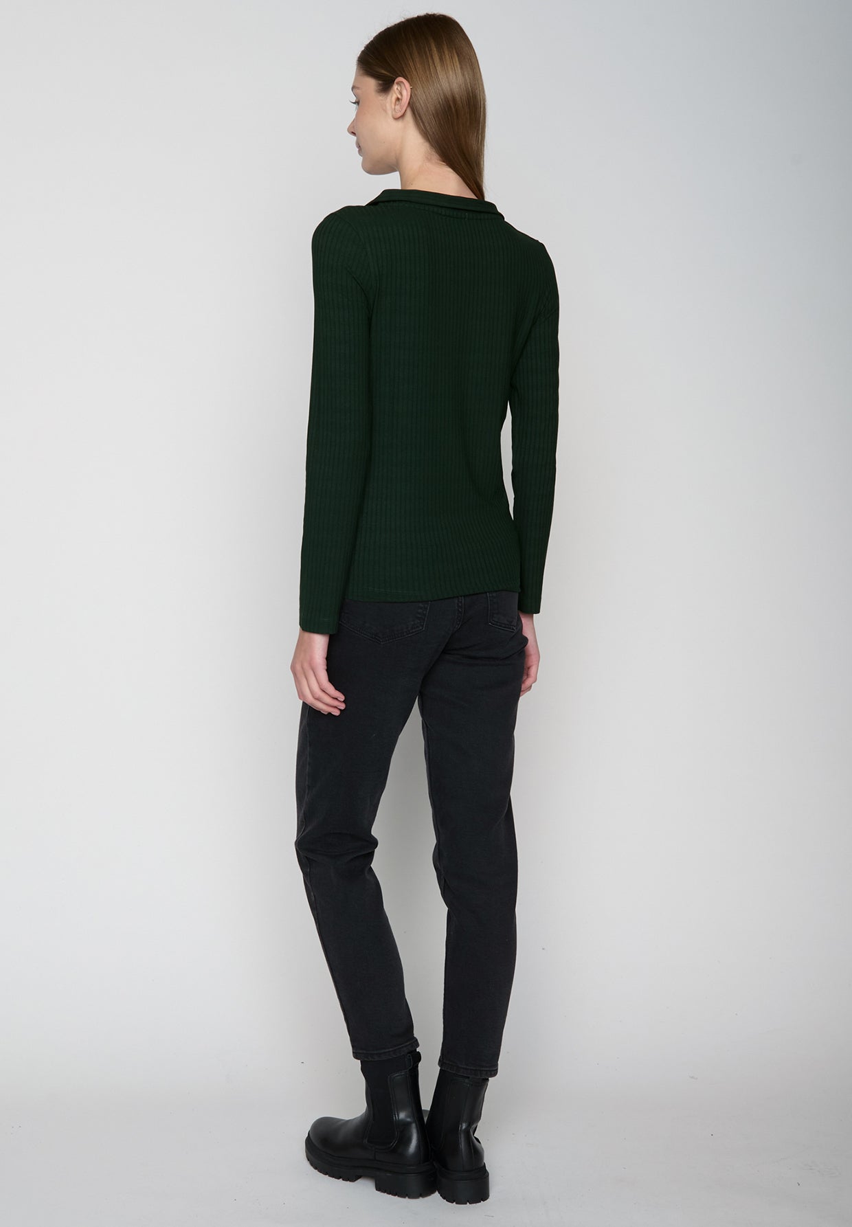 Grün:  Elegantes Longsleeve aus LENZING™ Tencel für Damen [19352]