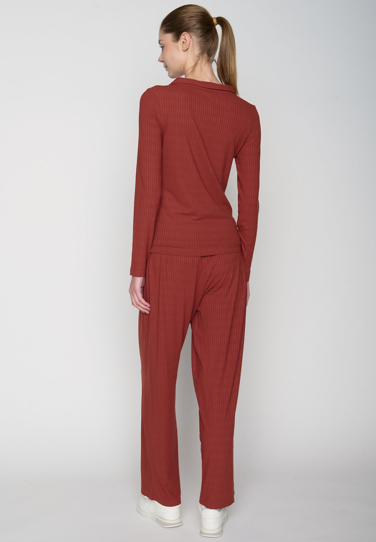 Rot:  Elegantes Longsleeve aus LENZING™ Tencel für Damen [19358]