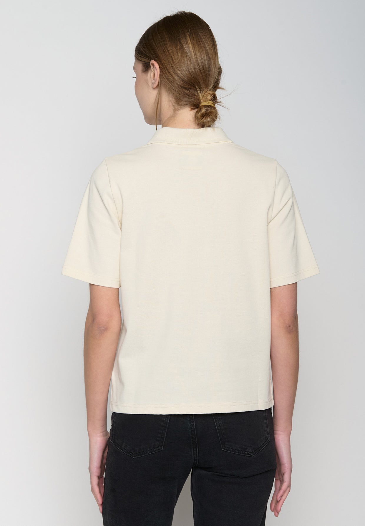 Off White: Sportliches Polo aus Baumwoll-Mix für Damen [19363]