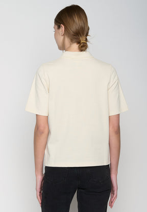 Off White: Sportliches Polo aus Baumwoll-Mix für Damen [19363]