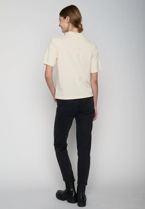 Off White: Sportliches Polo aus Baumwoll-Mix für Damen [19364]