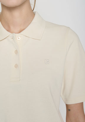 Off White: Sportliches Polo aus Baumwoll-Mix für Damen [19365]