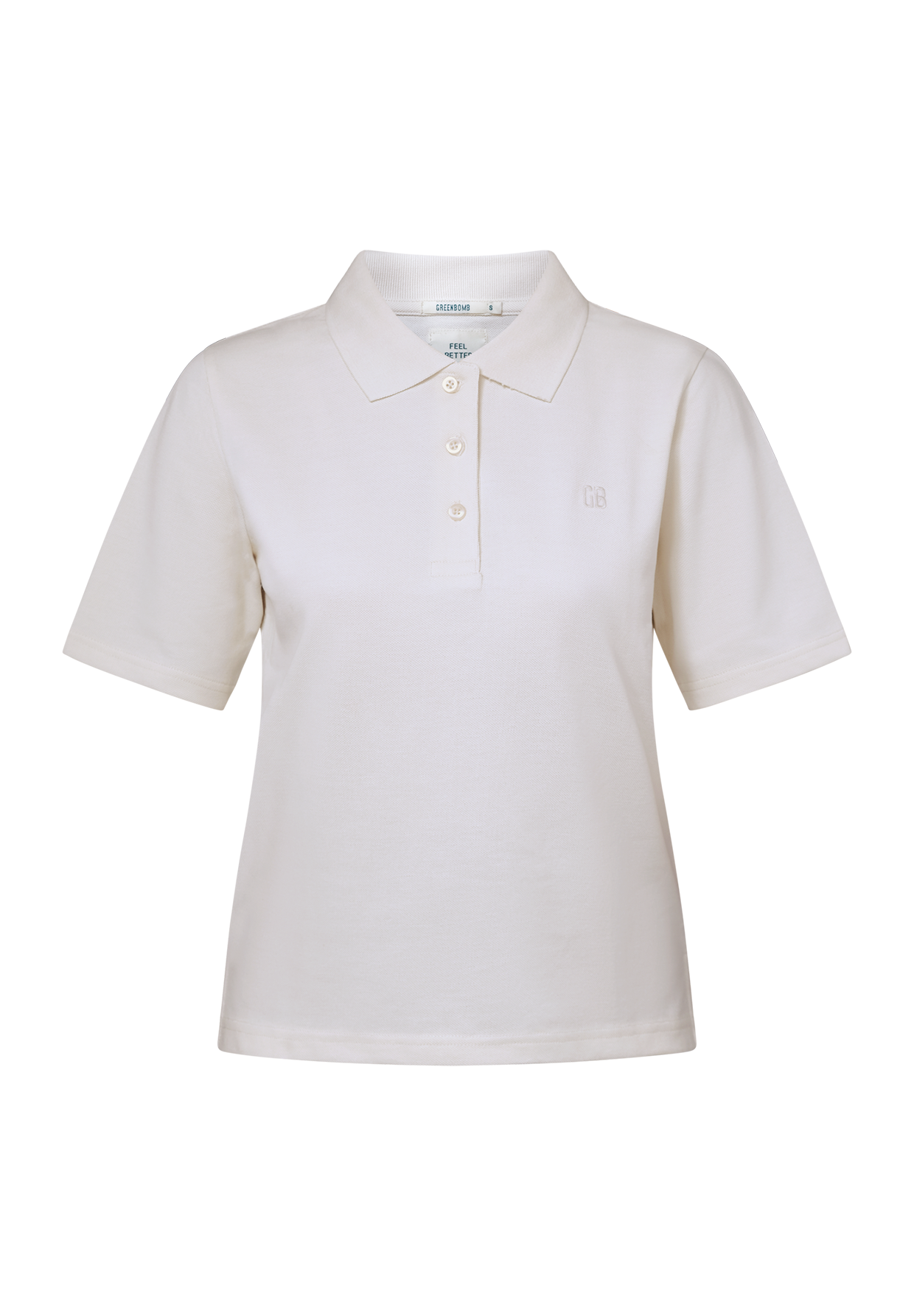 Off White: Sportliches Polo aus Baumwoll-Mix für Damen [19366]