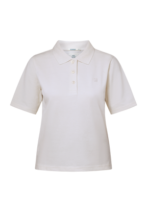 Off White: Sportliches Polo aus Baumwoll-Mix für Damen [19366]