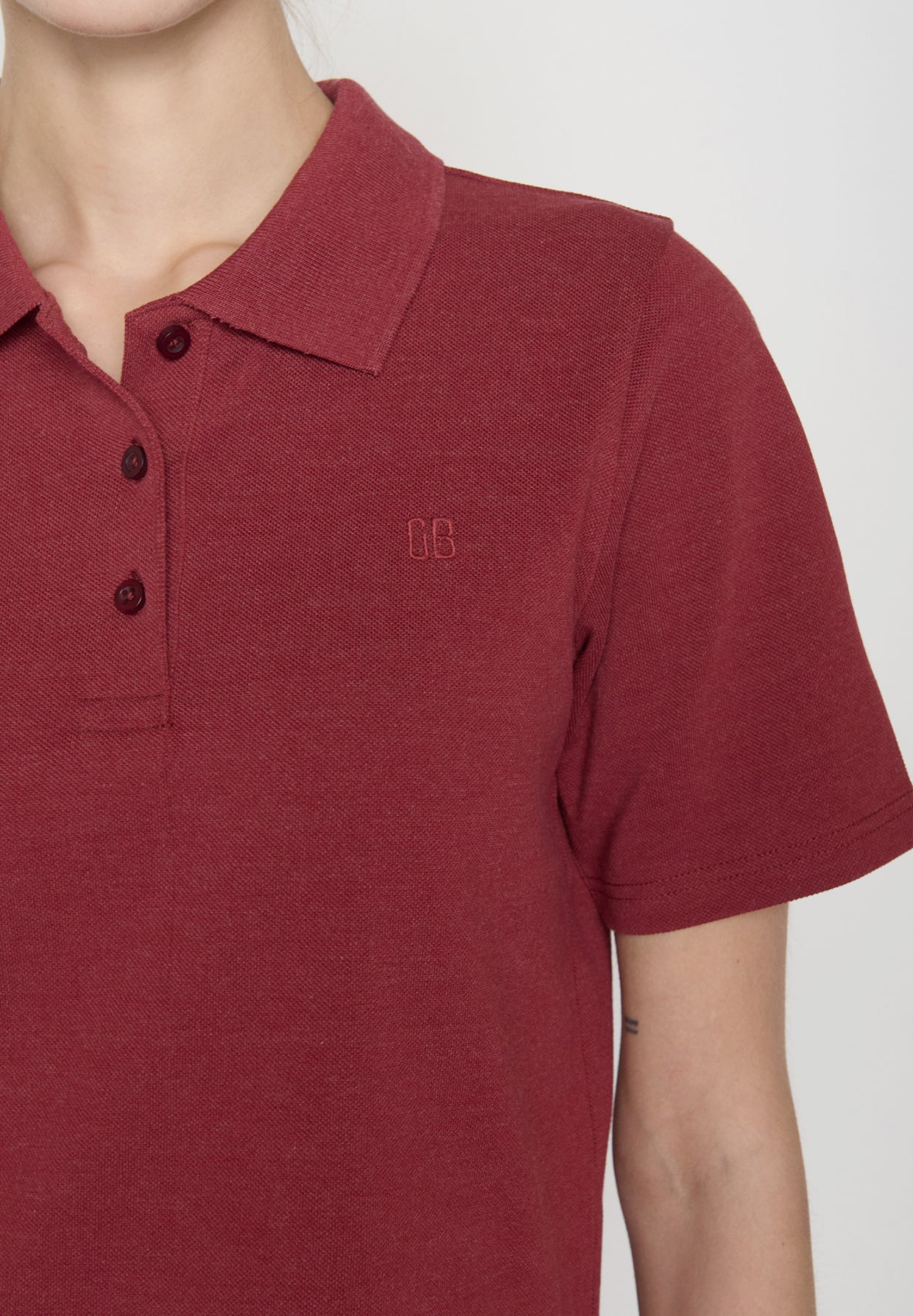 Rot:  Sportliches Polo aus Baumwoll-Mix für Damen [19371]