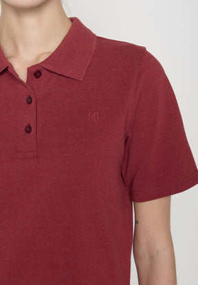 Rot:  Sportliches Polo aus Baumwoll-Mix für Damen [19371]