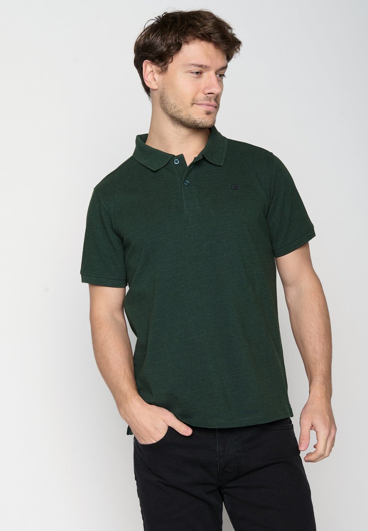 Dark Forest: Sportliches Polo aus Baumwoll-Mix für Herren [19373]
