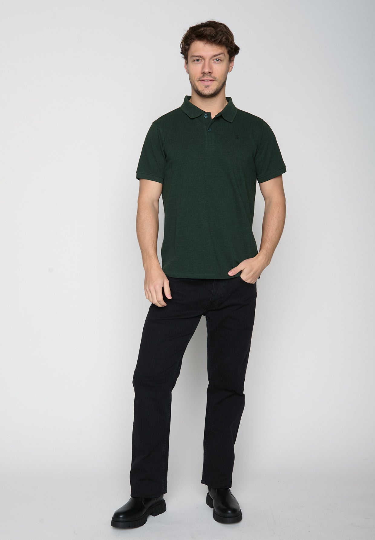 Dark Forest: Sportliches Polo aus Baumwoll-Mix für Herren [19374]