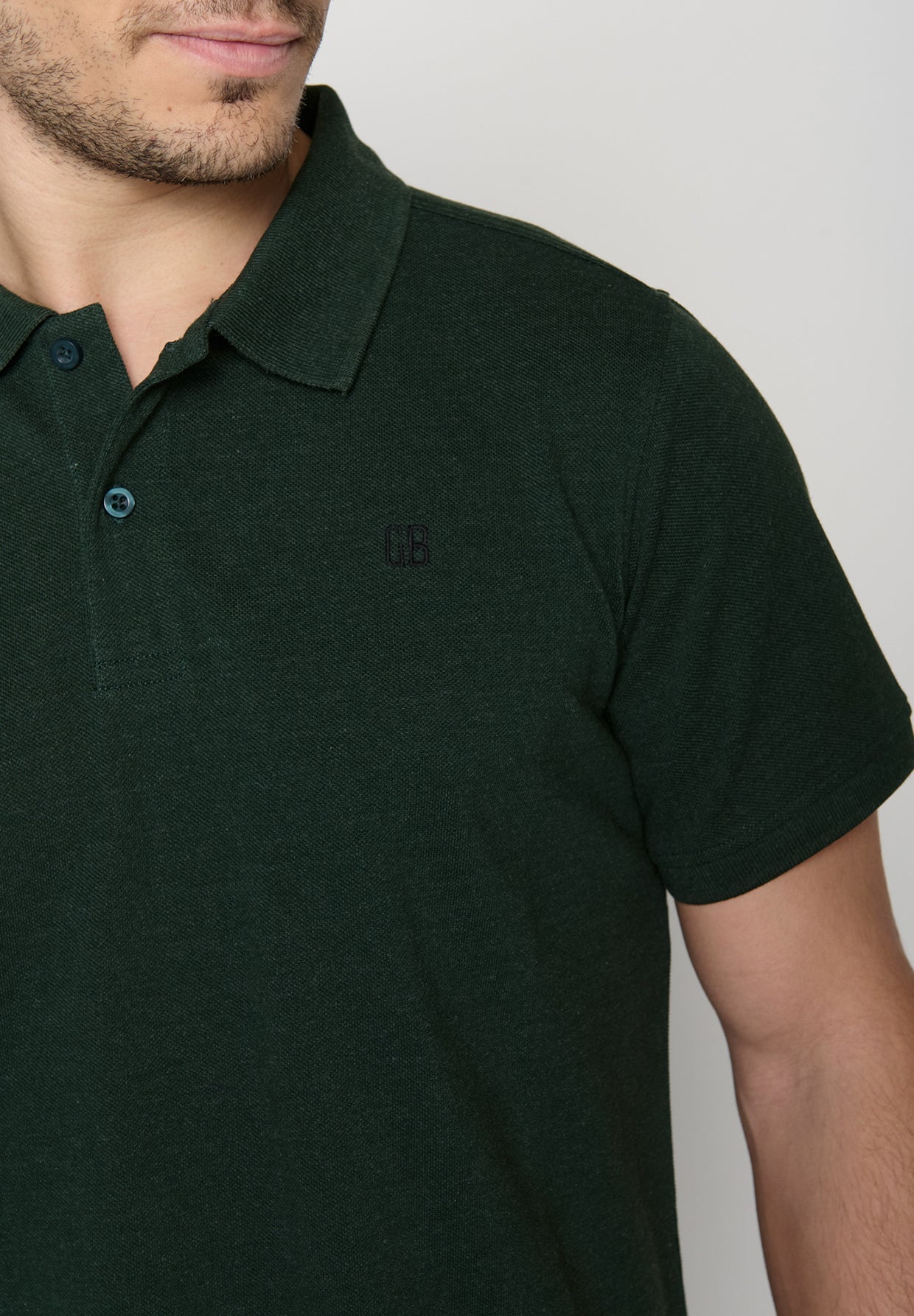 Dark Forest: Sportliches Polo aus Baumwoll-Mix für Herren [19377]