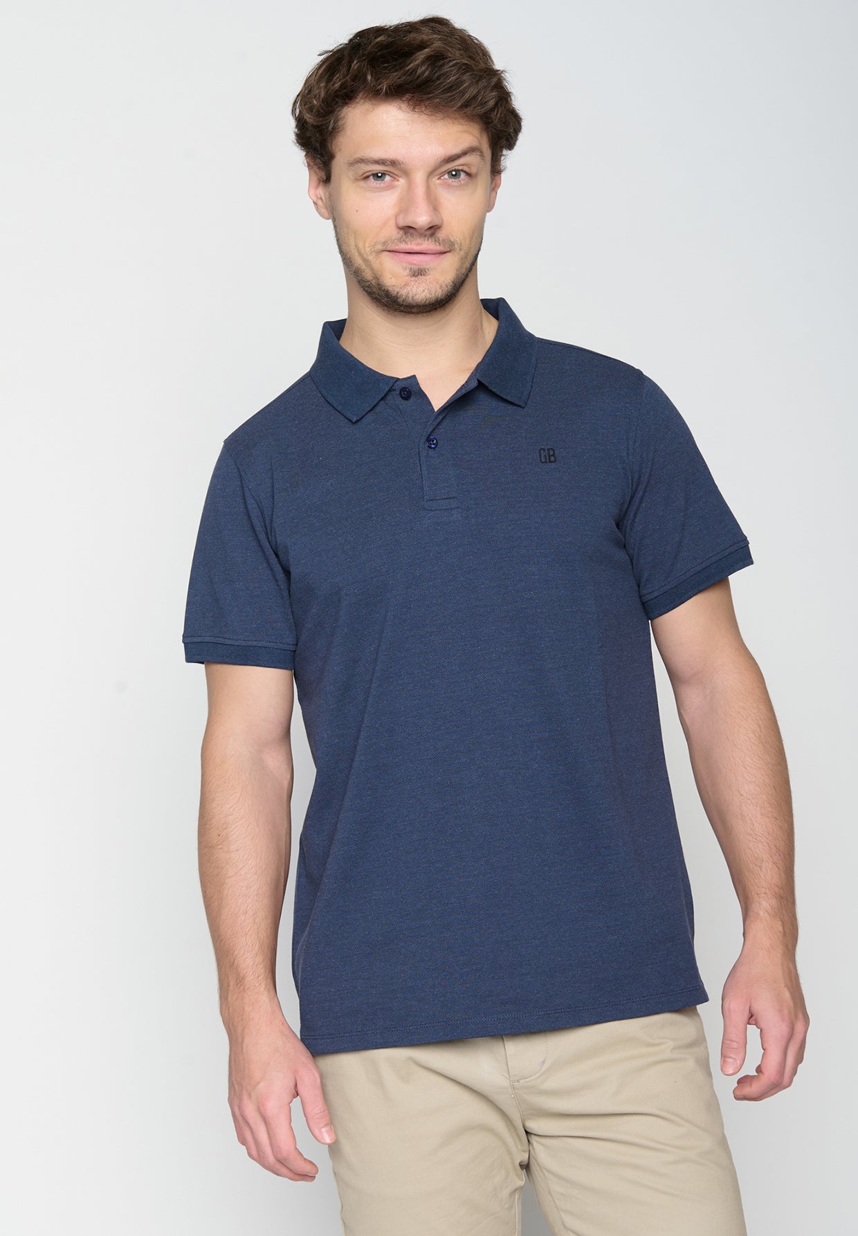 Navy: Sportliches Polo aus Baumwoll-Mix für Herren [19379]