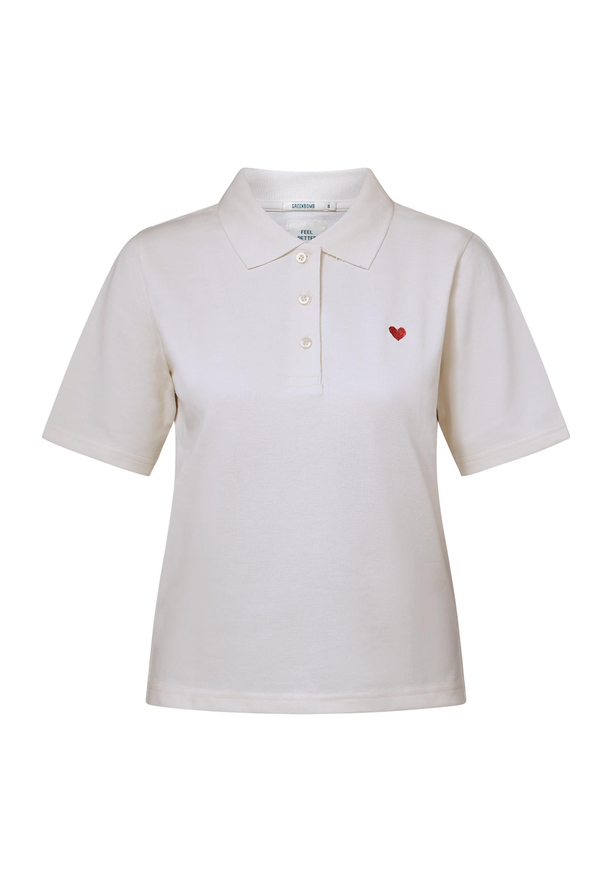 Off White: Sportliches Polo aus Baumwoll-Mix für Damen [19390]