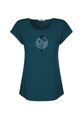 Rich Blue: Lässiges T-Shirt aus Bio-Baumwolle für Damen [19409]