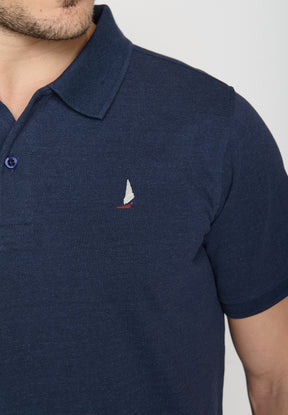 Navy: Sportliches Polo aus Baumwoll-Mix für Herren [19418]