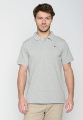 Heather Grey: Sportliches Polo aus Baumwoll-Mix für Herren [19426]