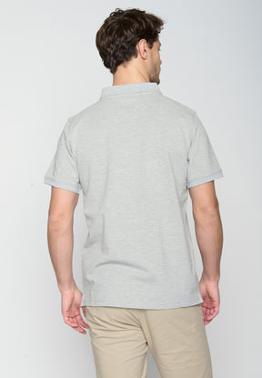Heather Grey: Sportliches Polo aus Baumwoll-Mix für Herren [19428]
