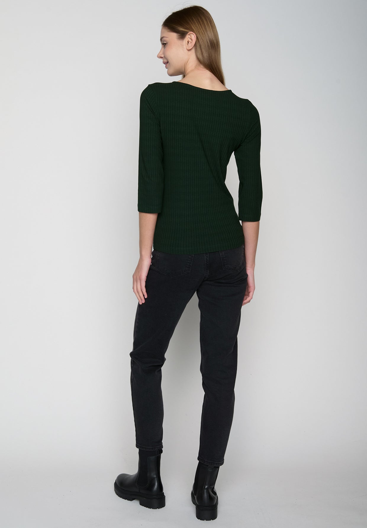 Grün:  Sportliches Longsleeve aus LENZING™ TENCEL™ Mix für Damen [19435]