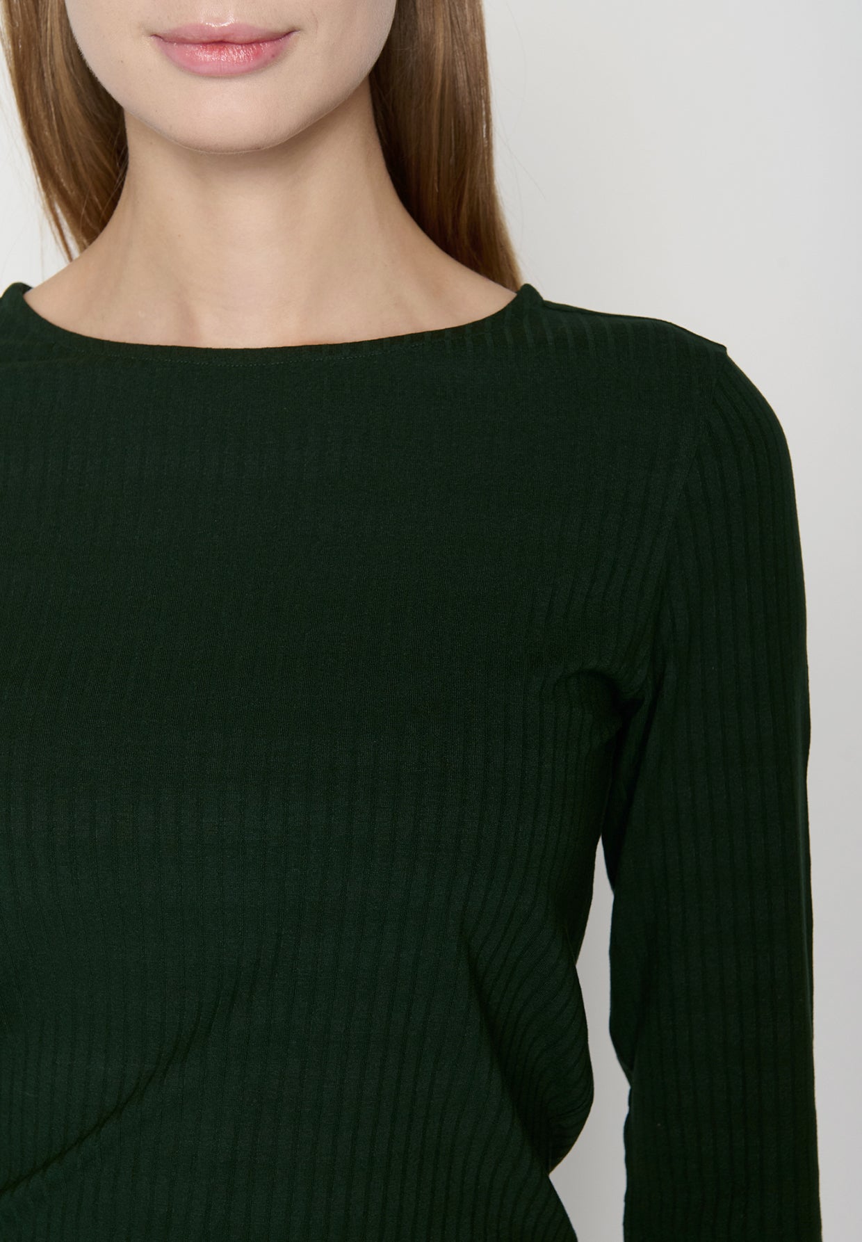 Grün:  Sportliches Longsleeve aus LENZING™ TENCEL™ Mix für Damen [19436]