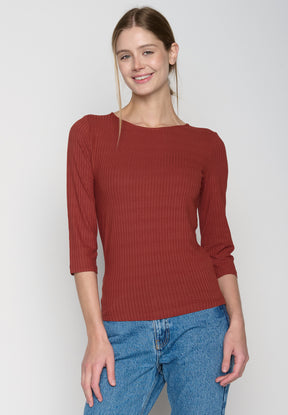 Rot:  Sportliches Longsleeve aus LENZING™ TENCEL™ Mix für Damen [19438]