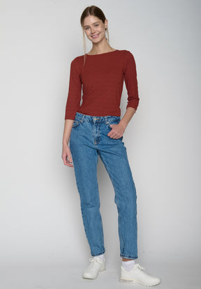 Rot:  Sportliches Longsleeve aus LENZING™ TENCEL™ Mix für Damen [19439]